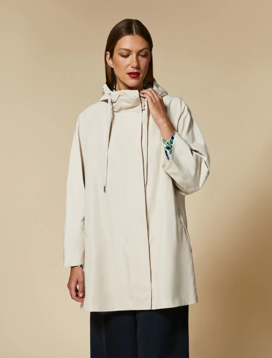 Marina Rinaldi Women's Beige Water-Repellent Faille Raincoat