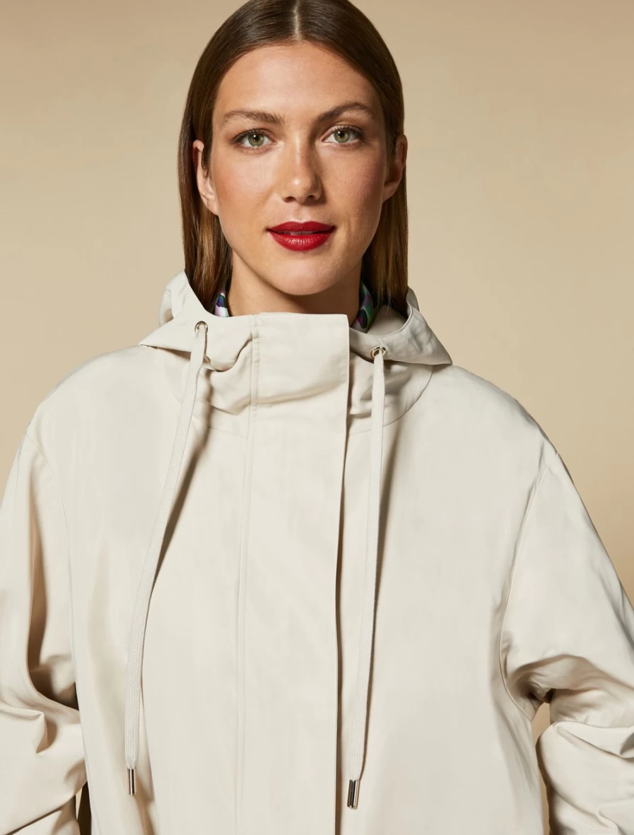 Marina Rinaldi Women's Beige Water-Repellent Faille Raincoat