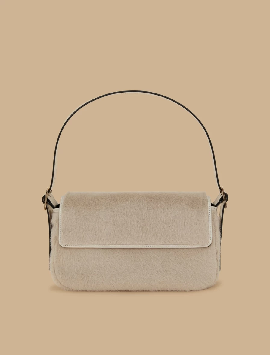 Marina Rinaldi Women's Beige Baguette Bag – Elegant Shoulder Handbag