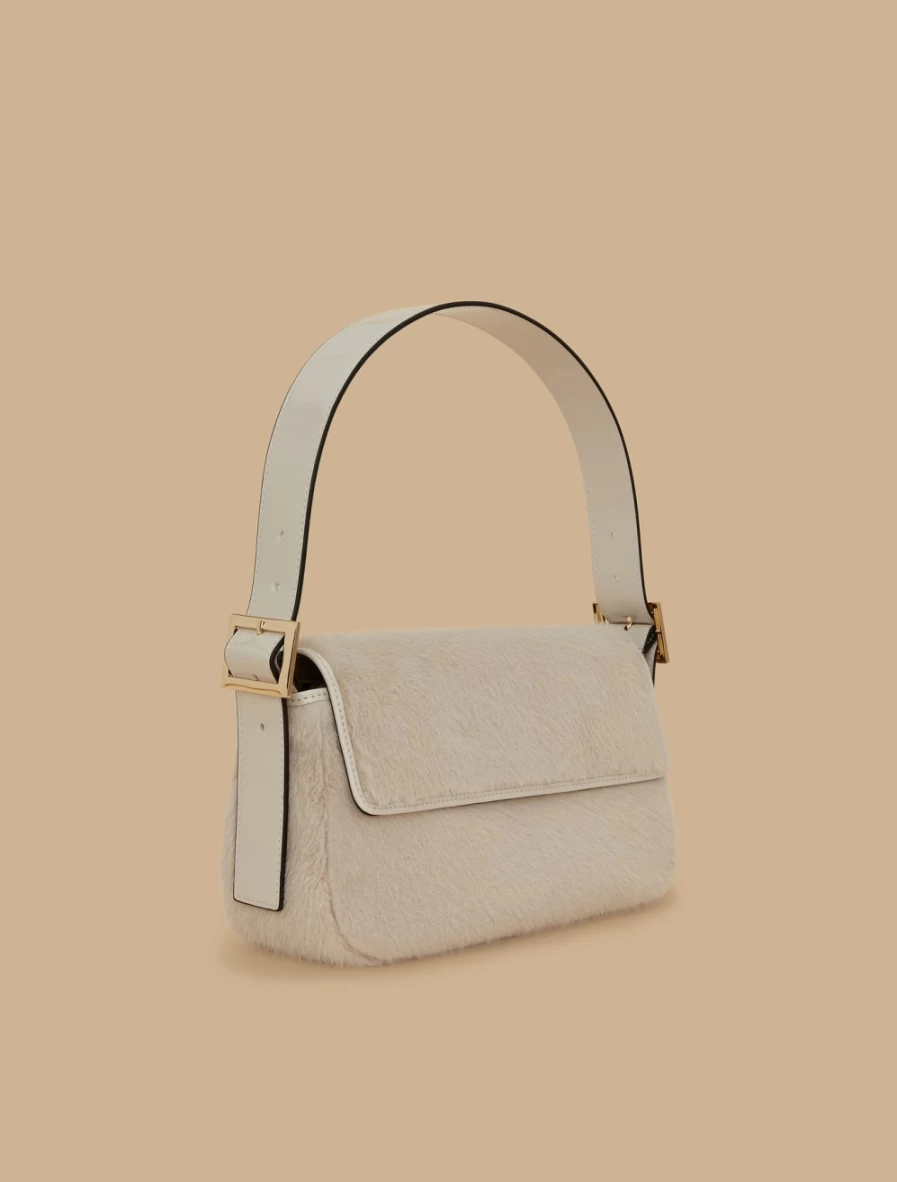 Marina Rinaldi Women's Beige Baguette Bag – Elegant Shoulder Handbag