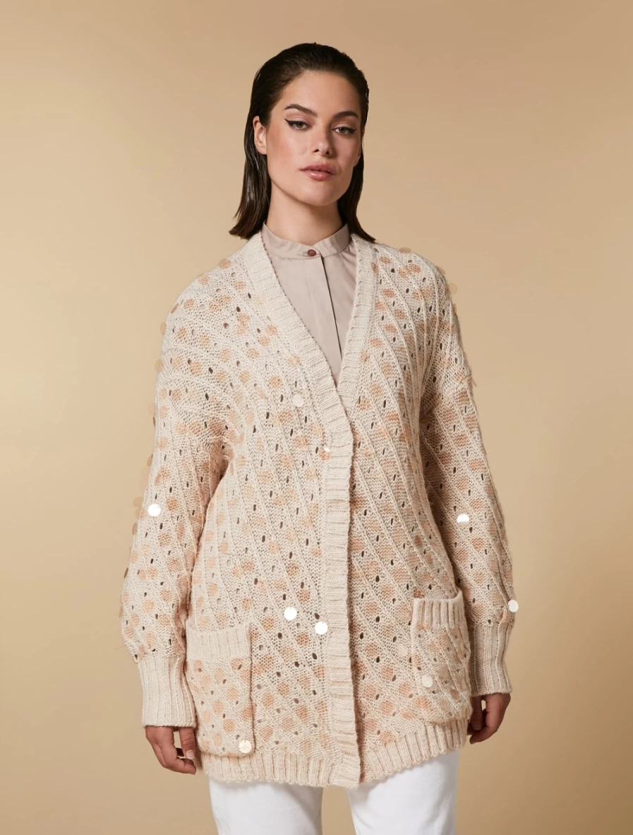Marina Rinaldi Women's Colonial Sequined Alpaca-Blend Cardigan
