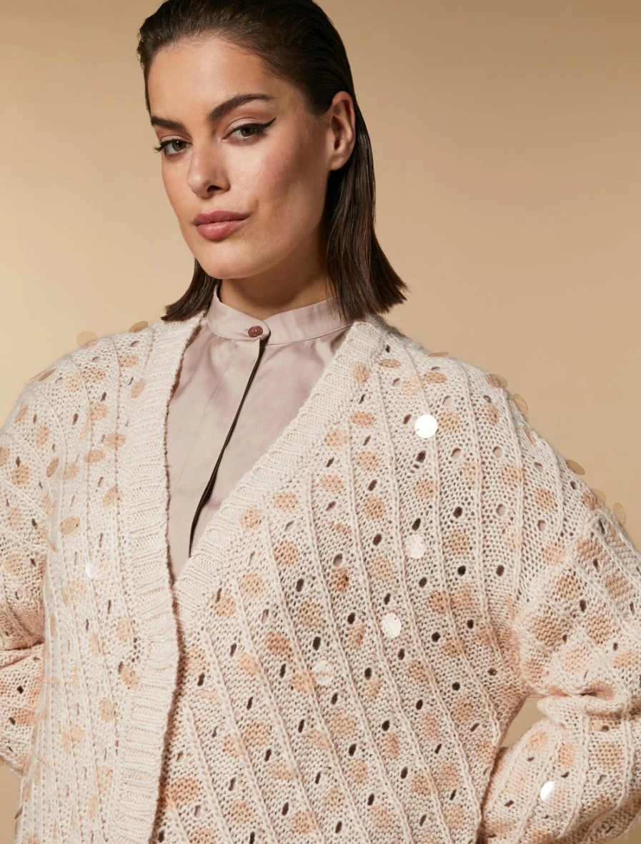 Marina Rinaldi Women's Colonial Sequined Alpaca-Blend Cardigan