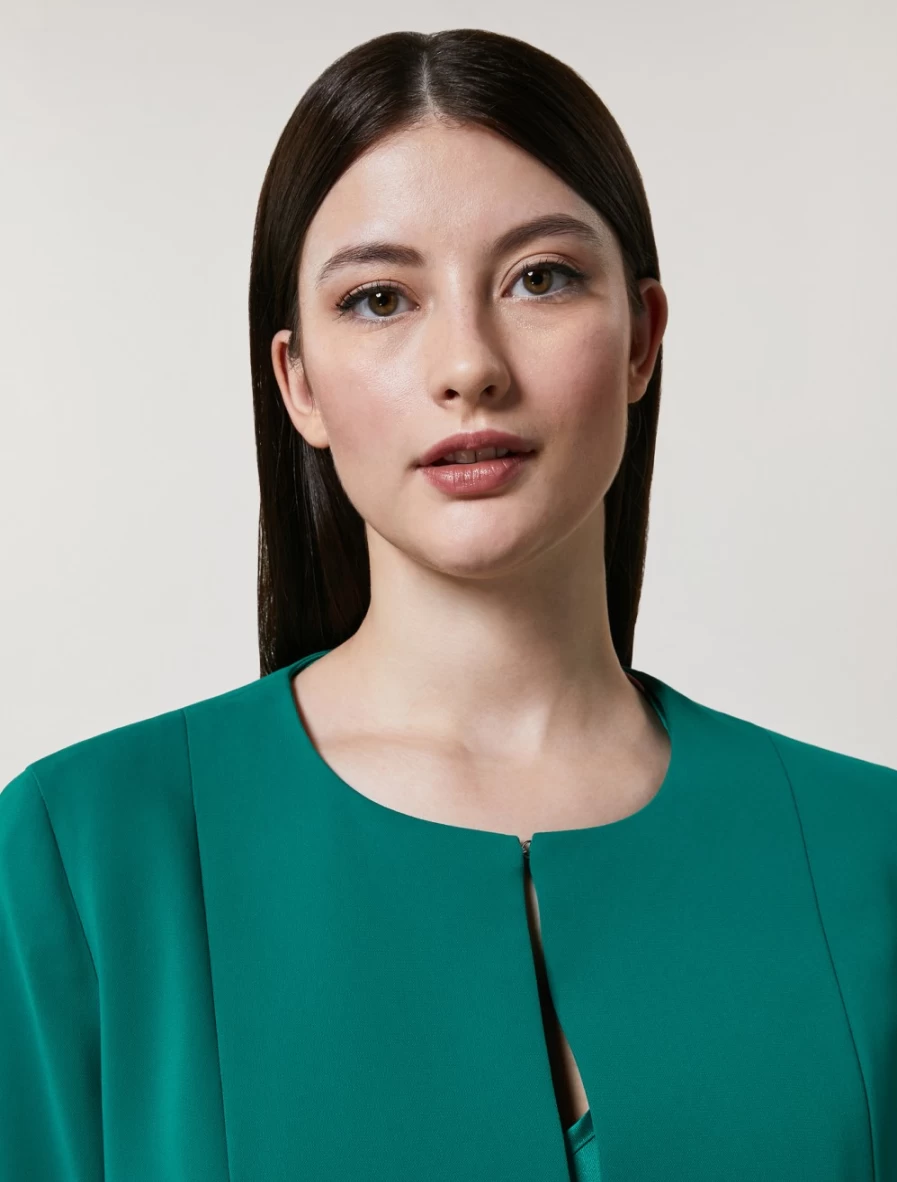 Marina Rinaldi Women's Dark Green Fluid Stretch Fabric Jacket | Lightweight Comfortable Outerwear