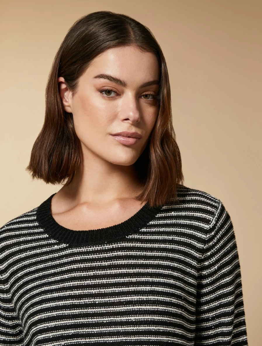 Marina Rinaldi Women's Black Sequined Cotton Sweater