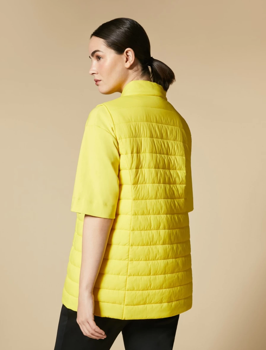 Marina Rinaldi Women's Yellow Technical Nylon Down Jacket for Winter Warmth
