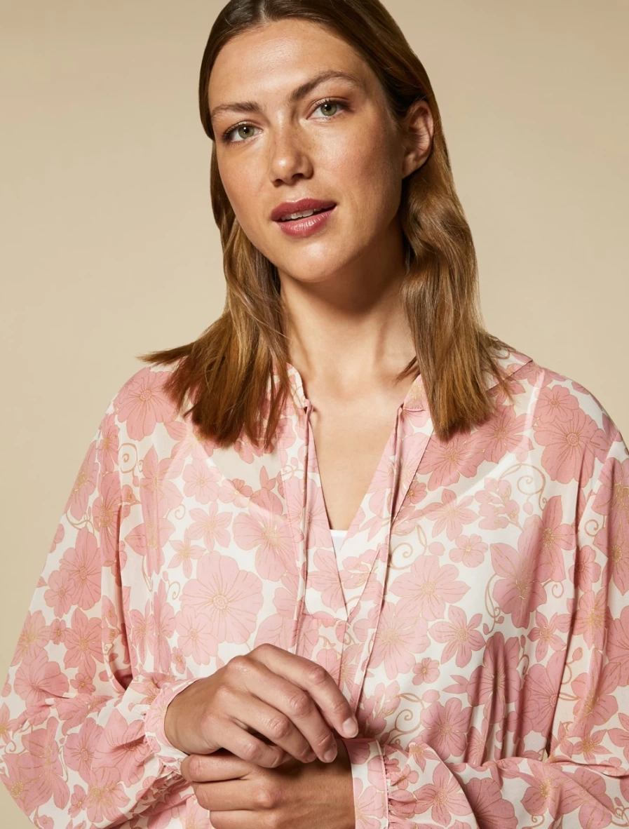 "Marina Rinaldi Women's Lilac Printed Georgette Shirt"
