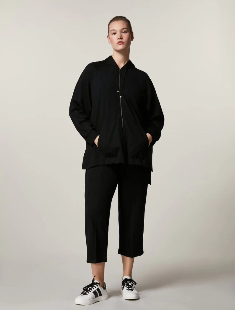 Marina Rinaldi Women's Black Milano-Knit Fabric Trousers