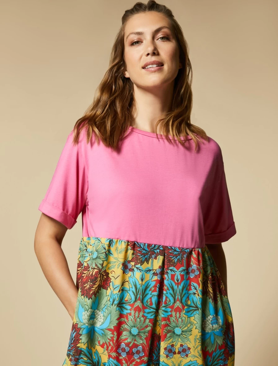 Marina Rinaldi Women's Green Poplin and Jersey Dress