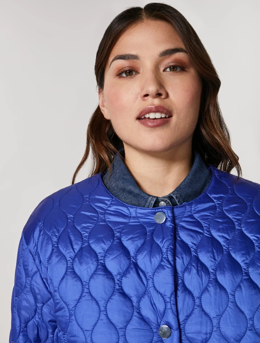 Marina Rinaldi Women's China Blue Nylon Jacket | Lightweight Water-Resistant Outerwear