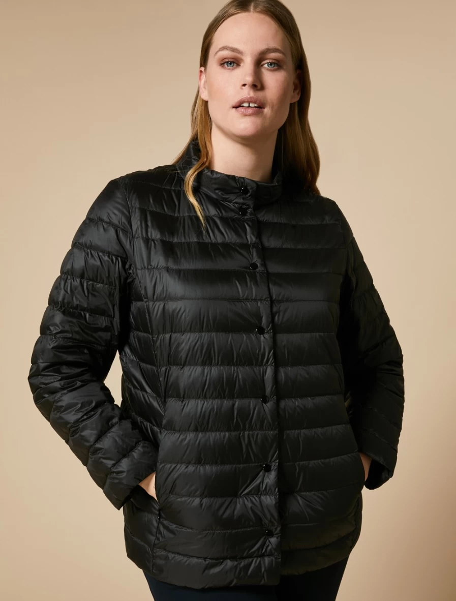 Marina Rinaldi Women's Black Nylon Down Jacket – Lightweight Warm Winter Coat