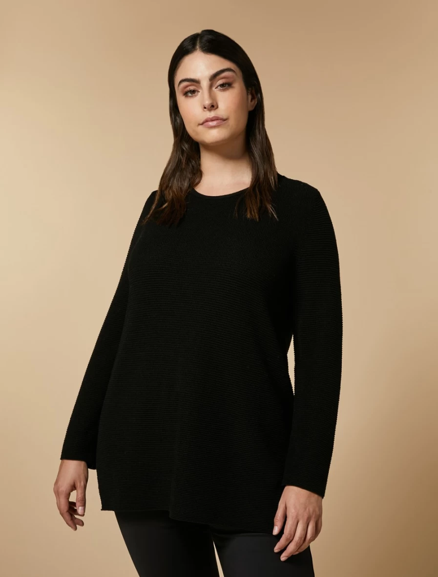 Marina Rinaldi Women's Black Pure Wool Sweater - Soft & Warm Winter Knitwear