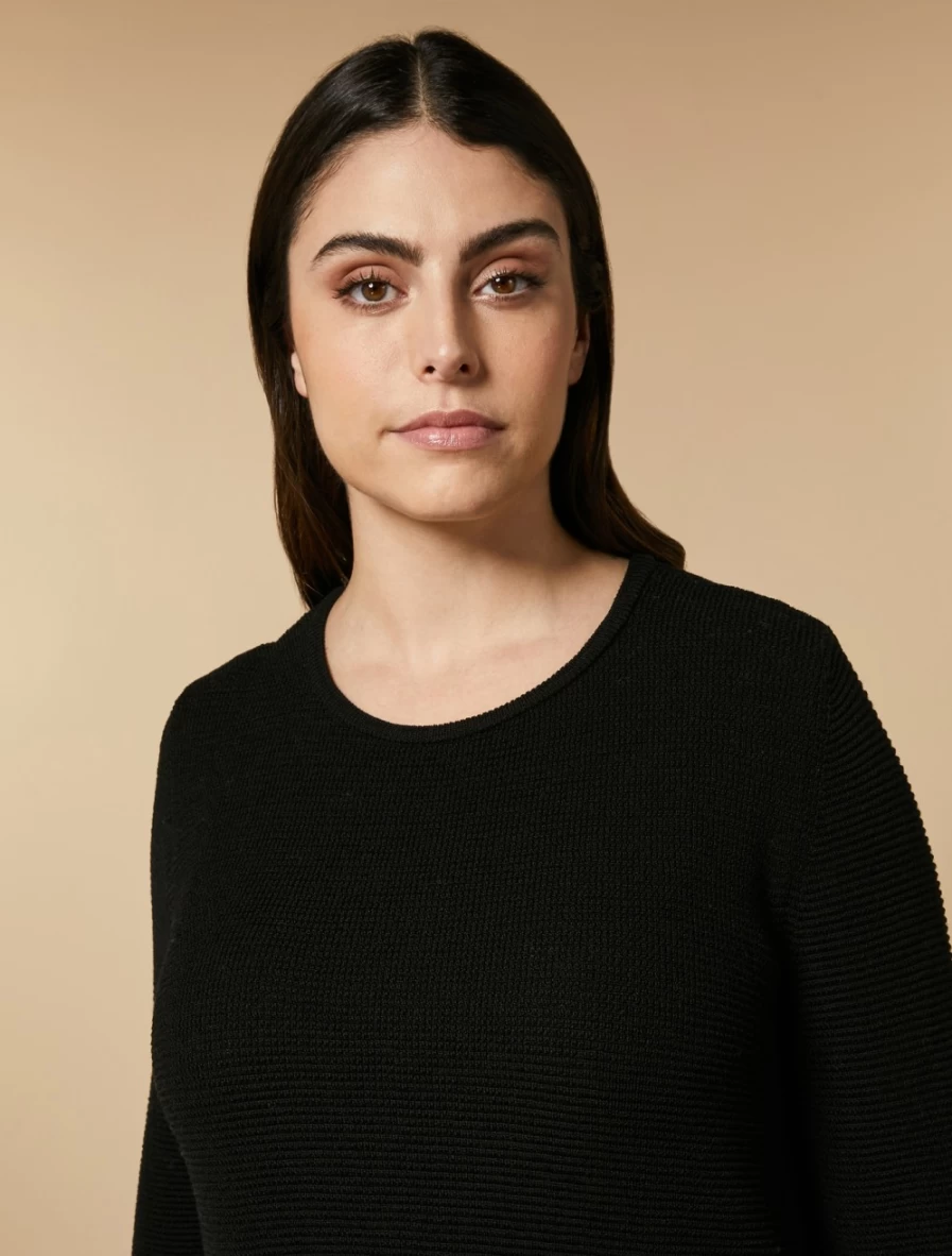 Marina Rinaldi Women's Black Pure Wool Sweater - Soft & Warm Winter Knitwear