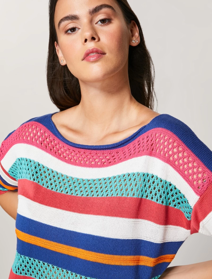 Marina Rinaldi Women's China Blue Ribbon Sweater - Multicoloured Knitwear