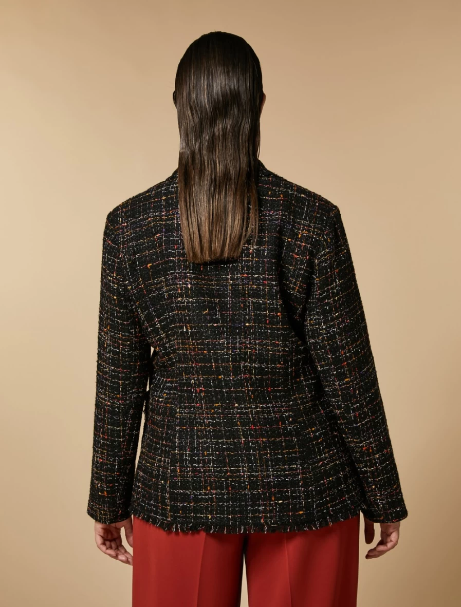 Marina Rinaldi Women's Black Bouclé Blazer Jacket