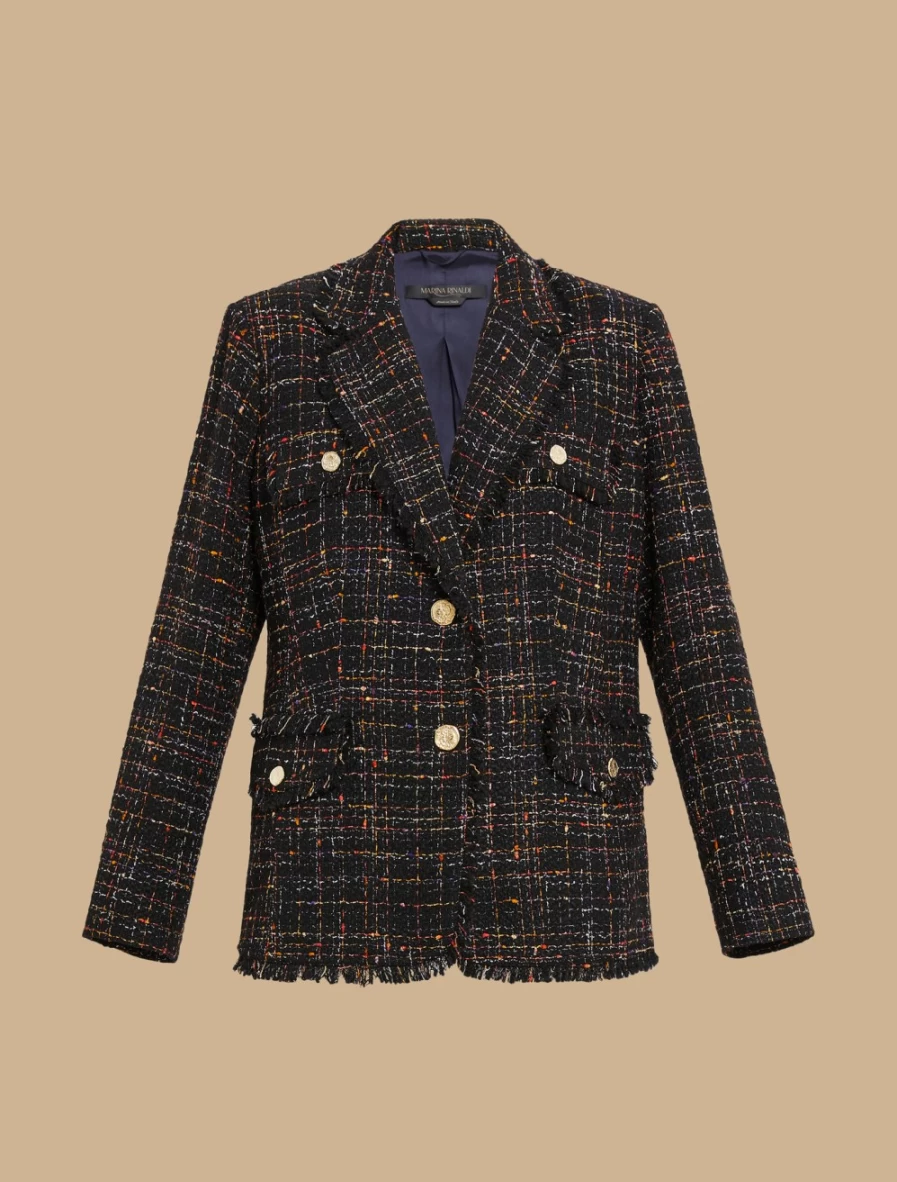 Marina Rinaldi Women's Black Bouclé Blazer Jacket