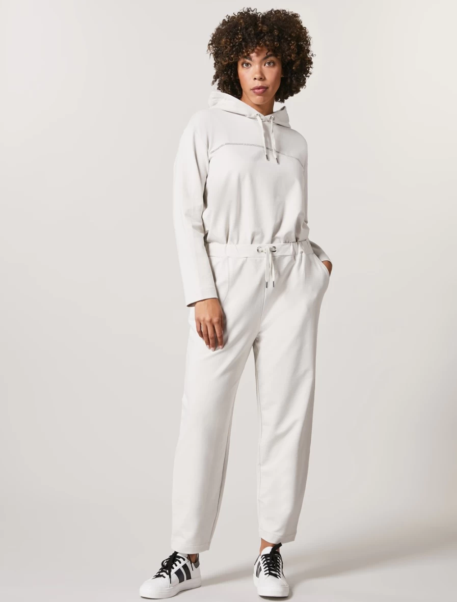"Marina Rinaldi Women's Dark Beige Fleece Trousers | Warm Winter Pants"