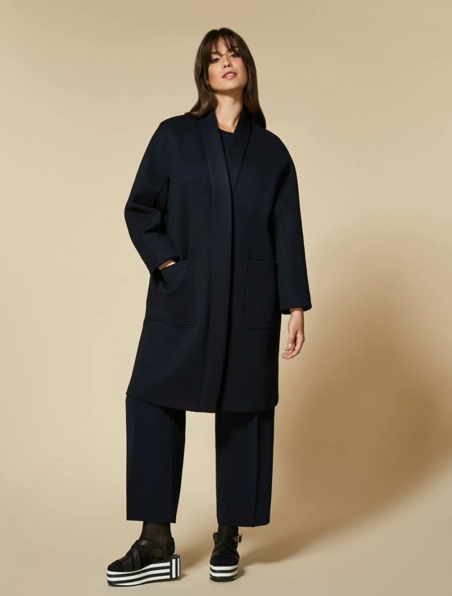 Marina Rinaldi Women's Dark Navy Neoprene Jersey Coat