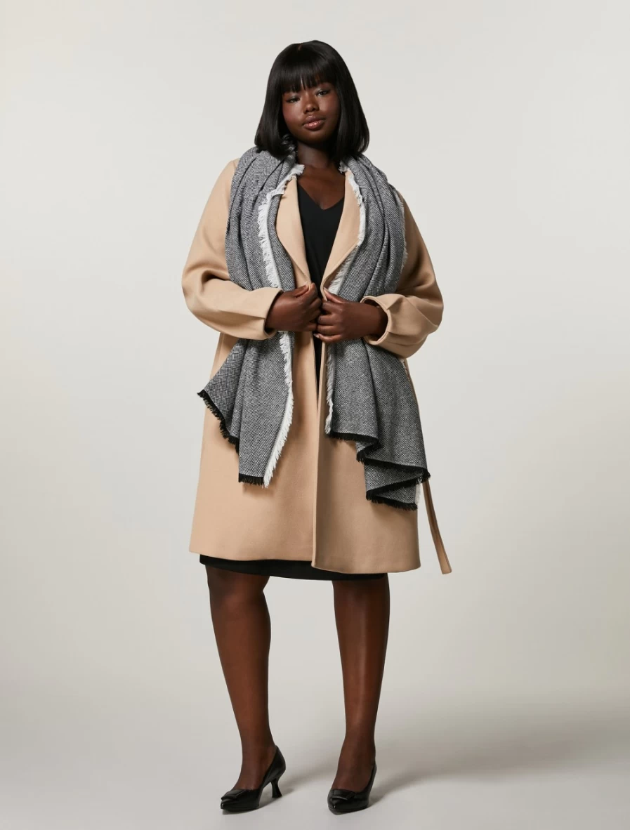 Marina Rinaldi Women's Black Wool and Alpaca Stole - Luxurious Winter Shawl