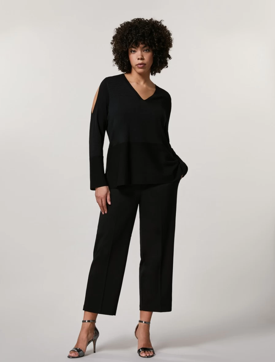 Marina Rinaldi Women's Black Jersey Trousers - Comfortable Stretch Pants