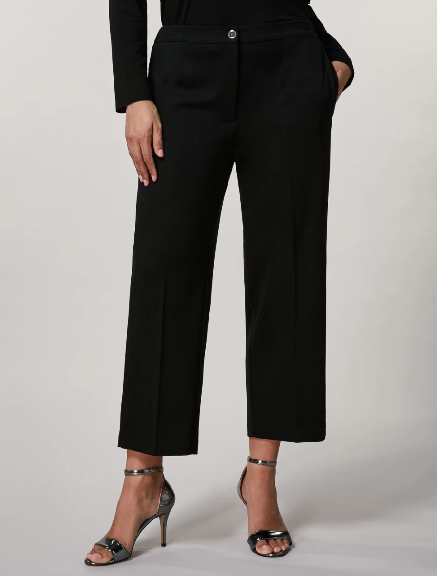 Marina Rinaldi Women's Black Jersey Trousers - Comfortable Stretch Pants
