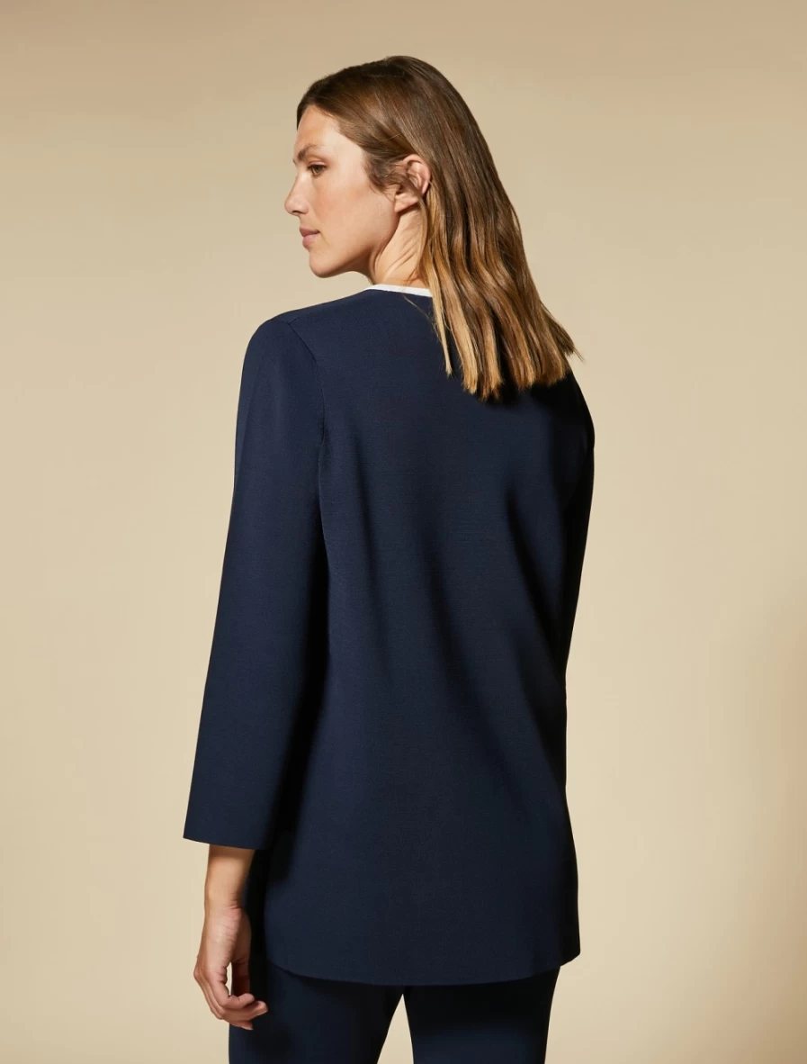 "Marina Rinaldi Women's Dark Navy Viscose Sweater - Soft & Comfortable Knit Top"