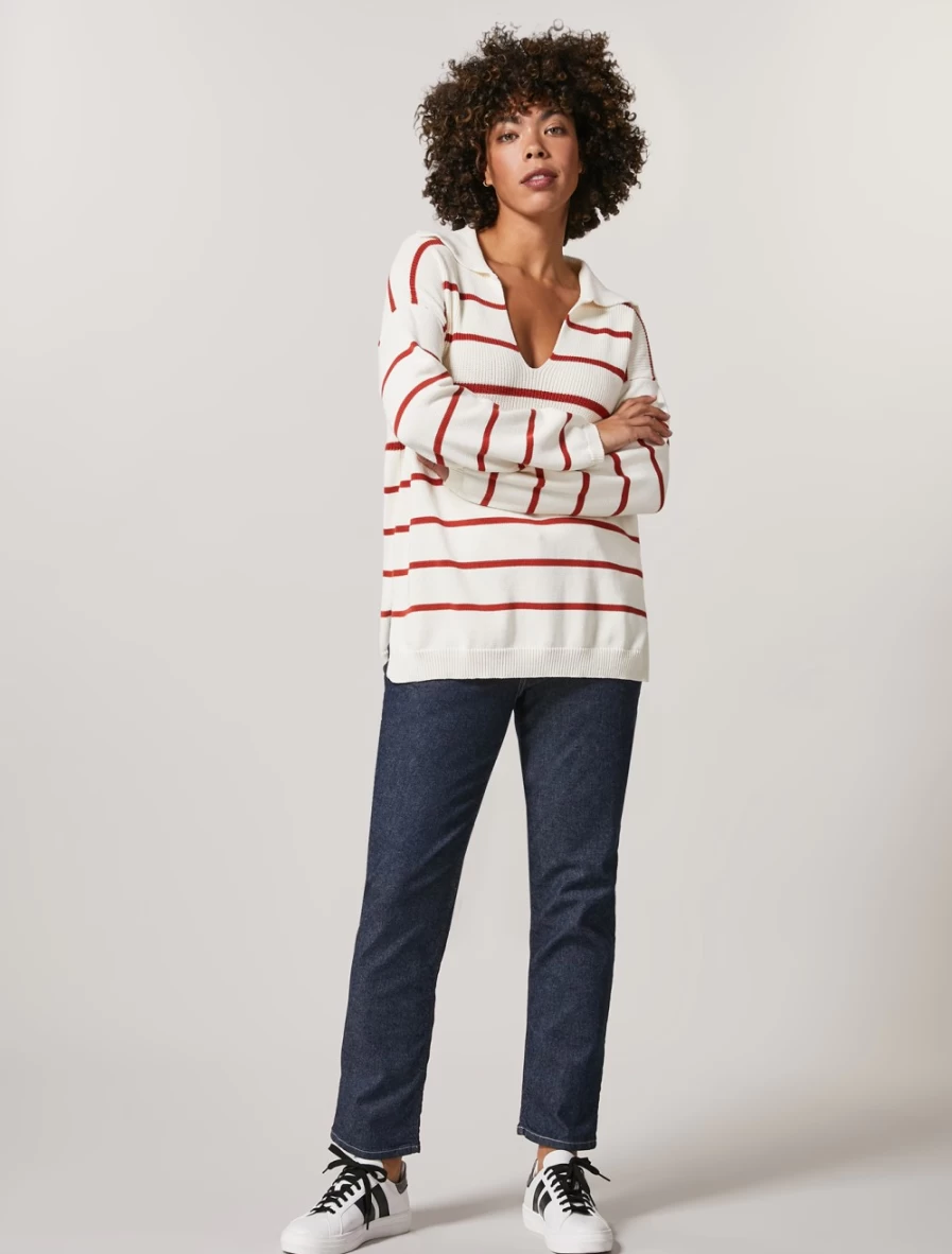 "Marina Rinaldi Women's Dark Navy Stretch Denim Trousers"