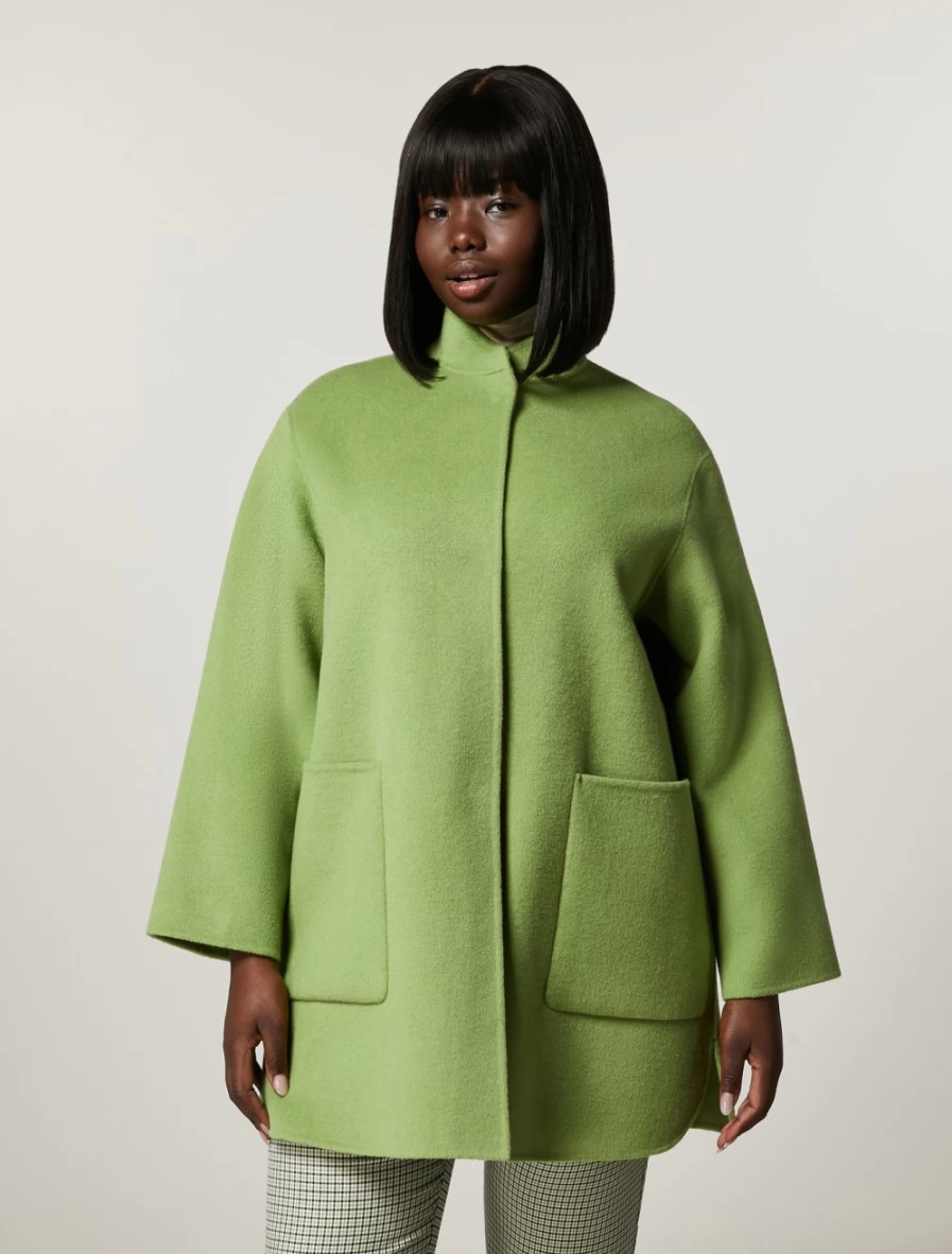 Marina Rinaldi Women's Green Wool Blend Double-Sided Reversible Jacket