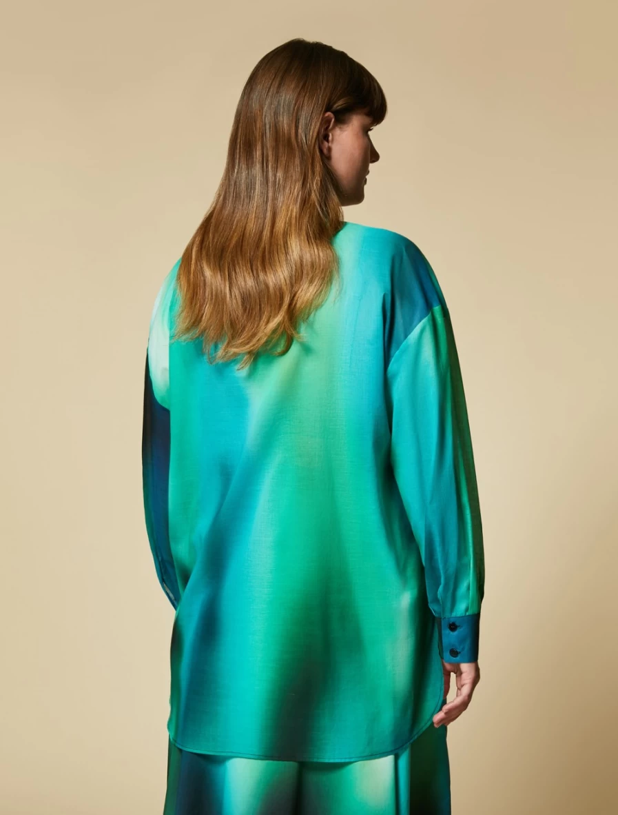 Marina Rinaldi Women's Green Cotton Voile Shirt – Lightweight & Breathable