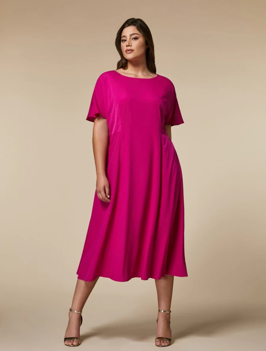 Marina Rinaldi Women's Fuchsia Crepe De Chine Dress