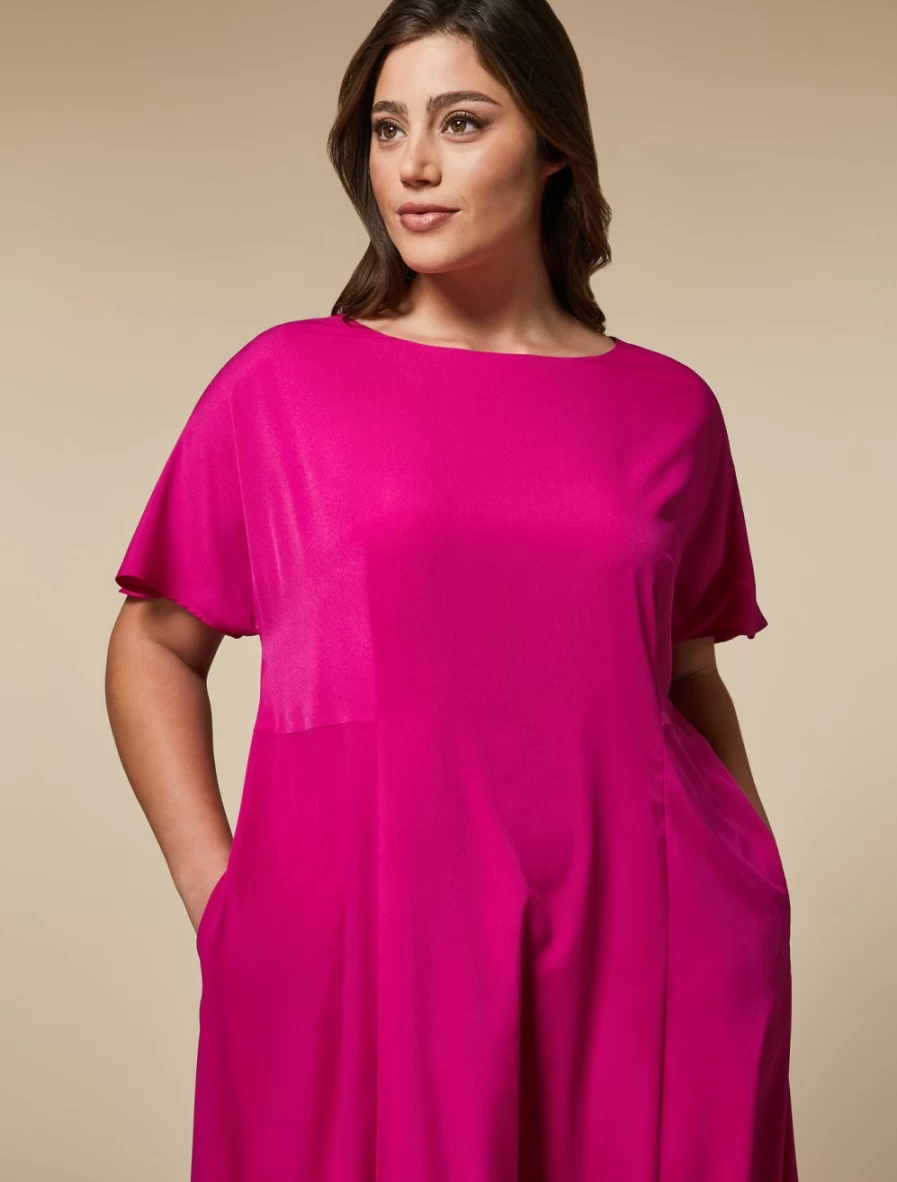 Marina Rinaldi Women's Fuchsia Crepe De Chine Dress