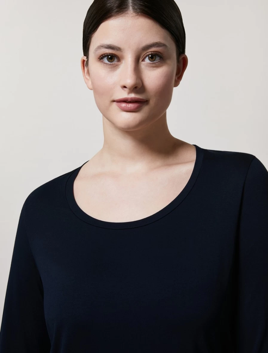"Marina Rinaldi Women's Dark Navy Viscose Jersey T-Shirt"