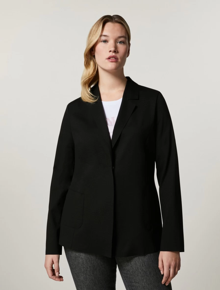 Marina Rinaldi Women's Black Technical Fabric Jacket - Lightweight & Water-Resistant Outerwear