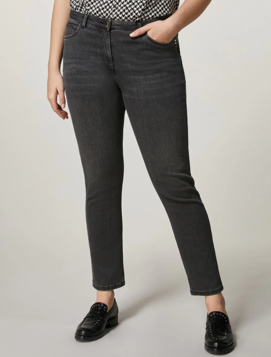 Marina Rinaldi Women's Black Cotton Denim Jeans