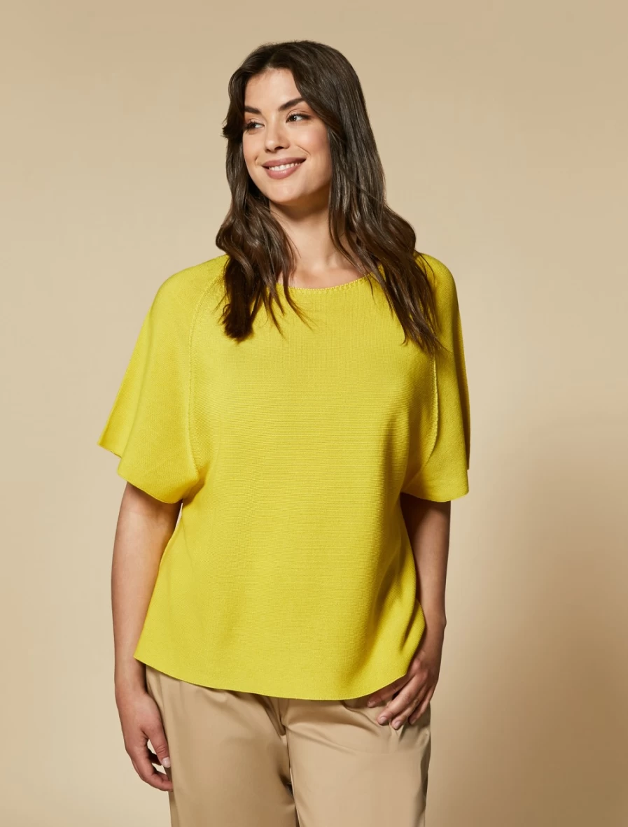 "Marina Rinaldi Women's Yellow Cotton Sweater"