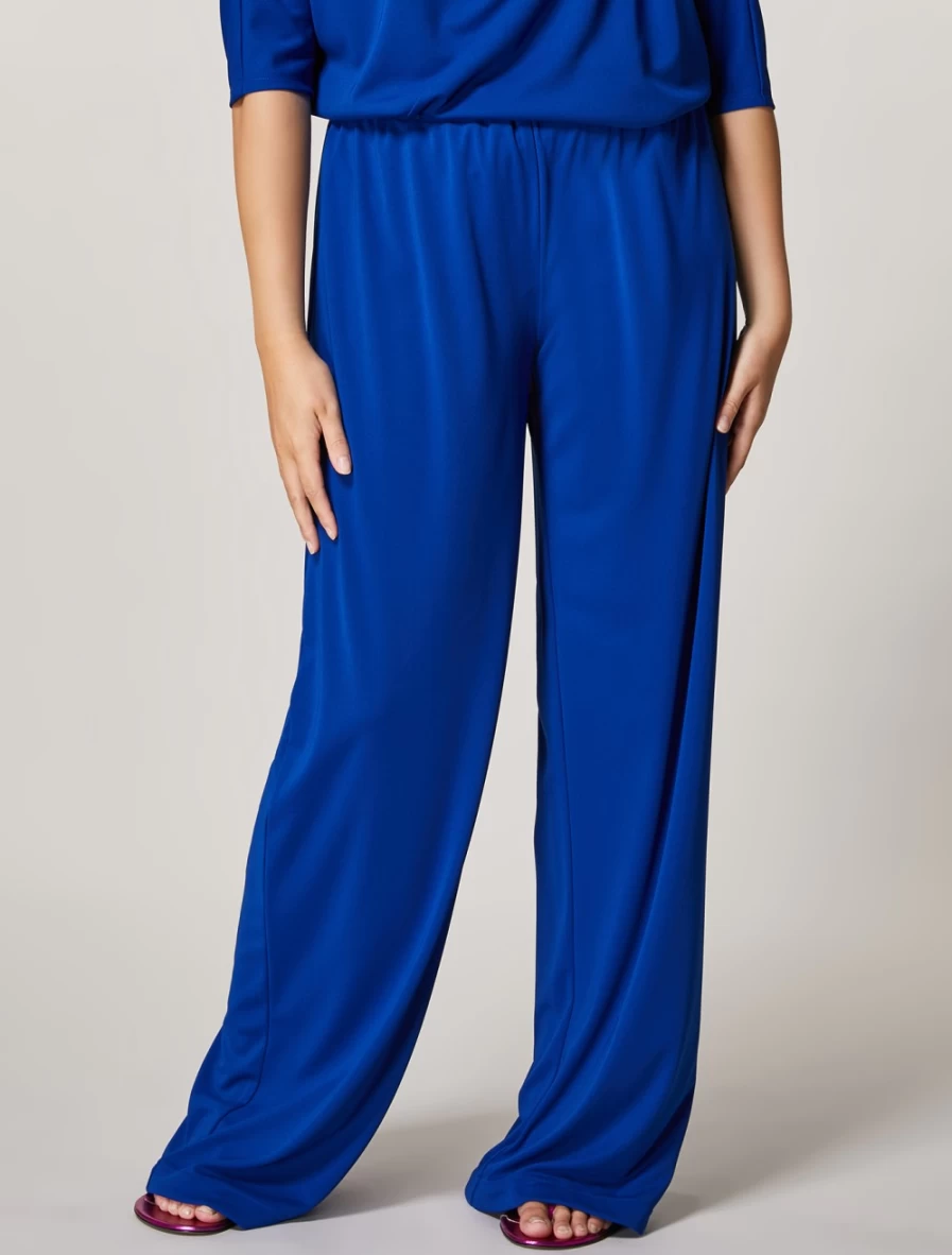 Marina Rinaldi Women's China Blue Interlock Jersey Trousers