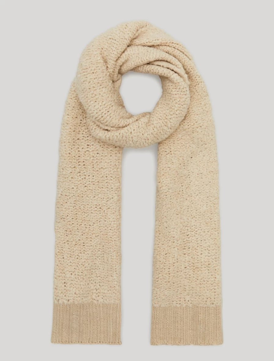 Marina Rinaldi Women's Sand Wool-Blend Boucl Scarf - Soft & Stylish Winter Accessory