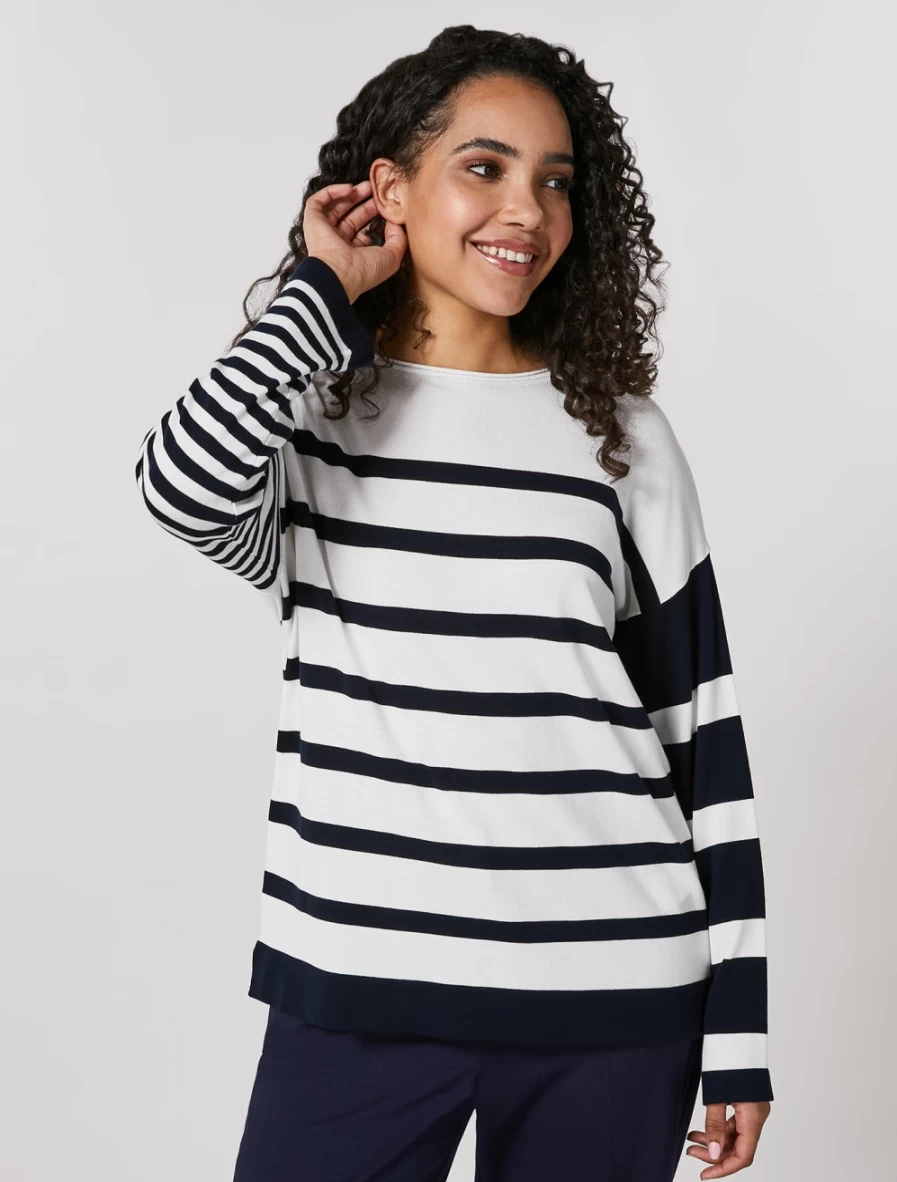Marina Rinaldi Women's White Stretch Viscose Sweater