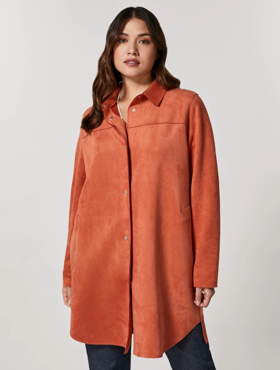 Marina Rinaldi Women's Orange Jersey Shirt – Soft Casual Top for Everyday Wear