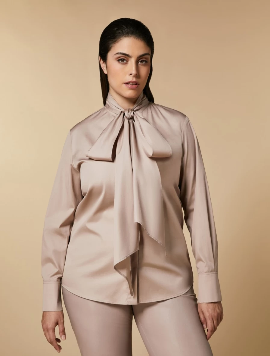 Marina Rinaldi Women's Pink Embroidered Poplin Shirt - Elegant Feminine Top