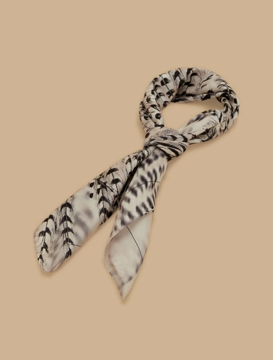 Marina Rinaldi Women's White Silk Twill Scarf - Elegant & Lightweight Fashion Accessory