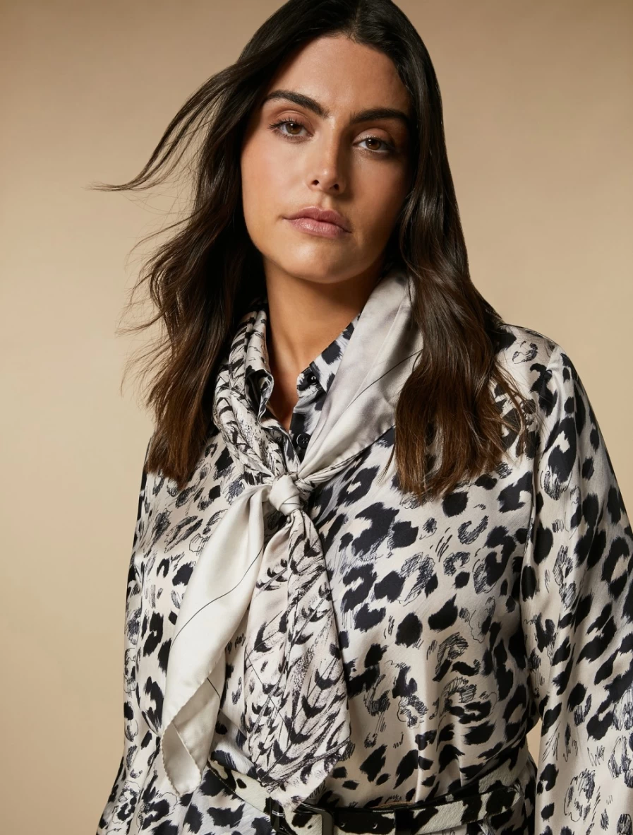 Marina Rinaldi Women's White Silk Twill Scarf - Elegant & Lightweight Fashion Accessory
