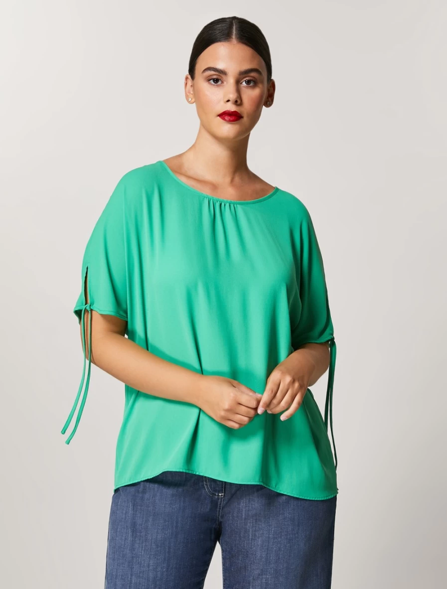 Marina Rinaldi Women's Green Fluid Sable Blouse