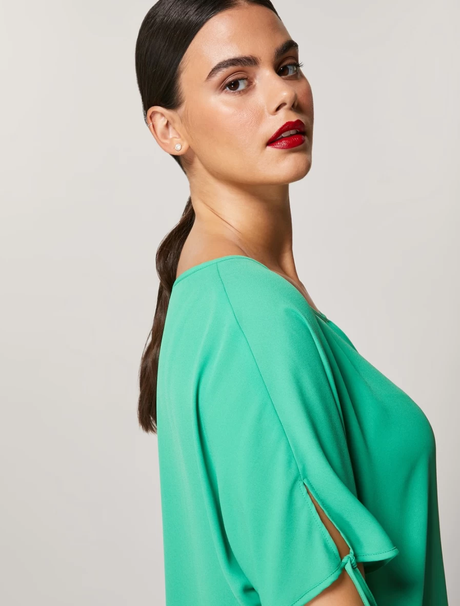 Marina Rinaldi Women's Green Fluid Sable Blouse