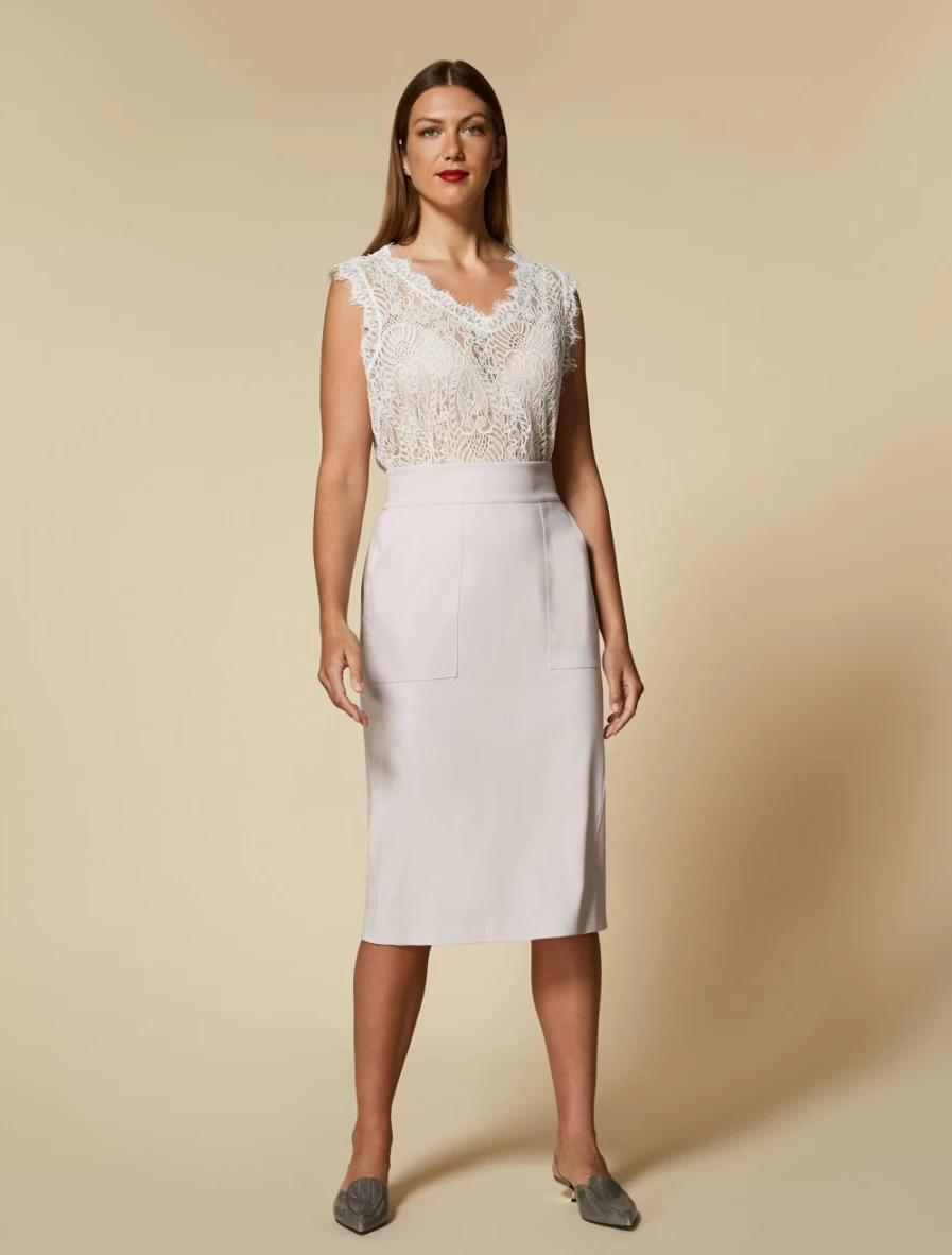 Marina Rinaldi Women's Pink Twill Skirt - Elegant & Stylish