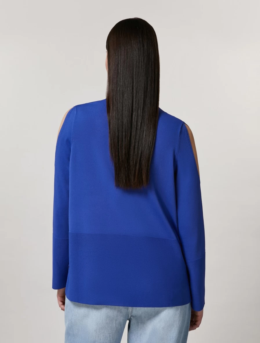 Marina Rinaldi Women's China Blue Stretch Viscose Sweater