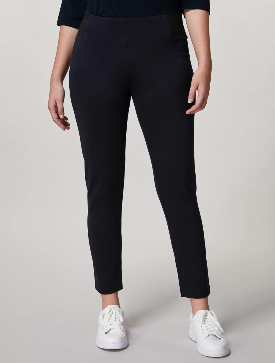 Marina Rinaldi Women's Dark Navy Jersey Leggings - Comfortable Stretchy High-Waisted Tights for Everyday Wear