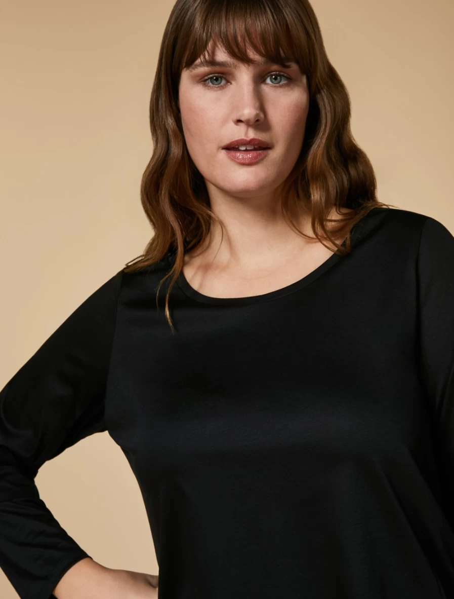 Marina Rinaldi Women's Black Jersey T-Shirt - Soft Cotton Classic Fit Tee