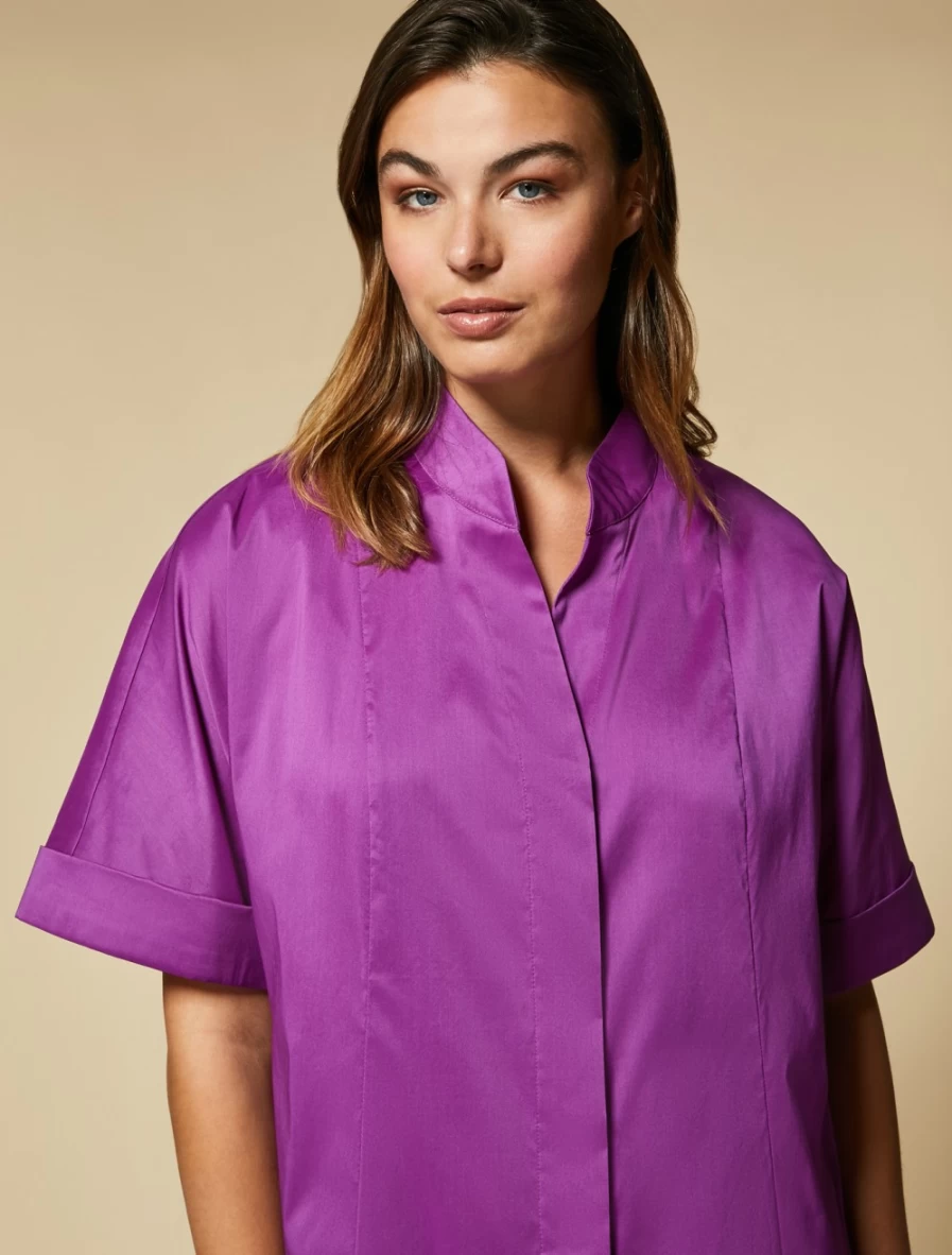 "Marina Rinaldi Women's Fuchsia Cotton Poplin Dress"