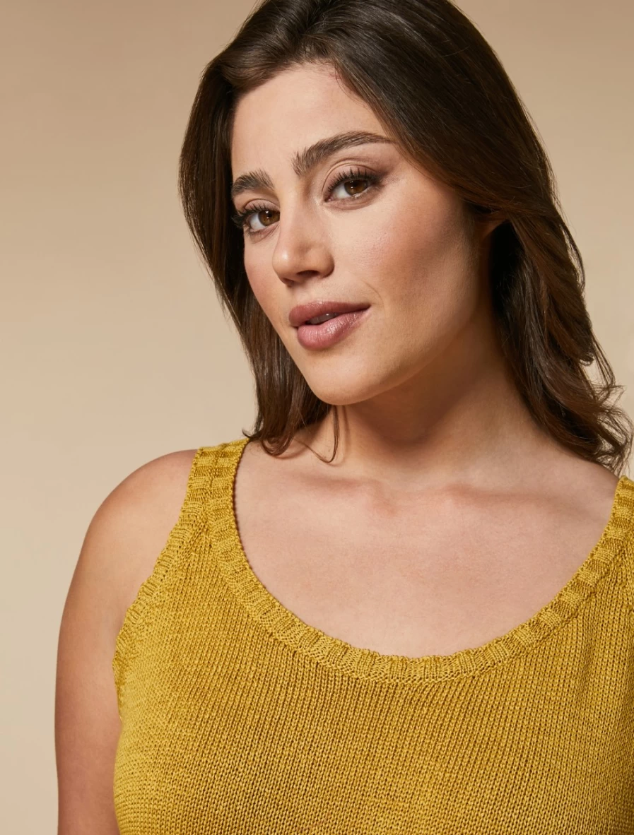 "Marina Rinaldi Women's Orange Cotton Sweater"