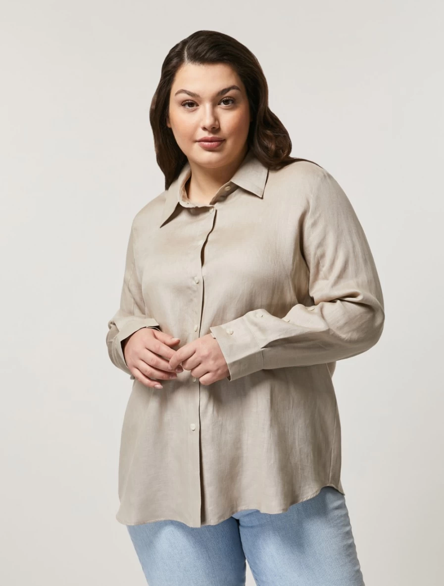 "Marina Rinaldi Women's Colonial Linen Shirt – Breathable & Stylish Top"